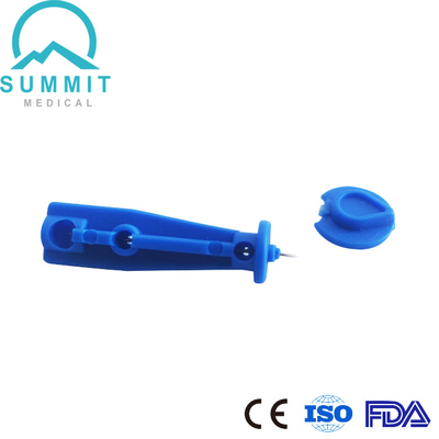 医学のDisposable Blood Lancet Twist Top 28G Blue
